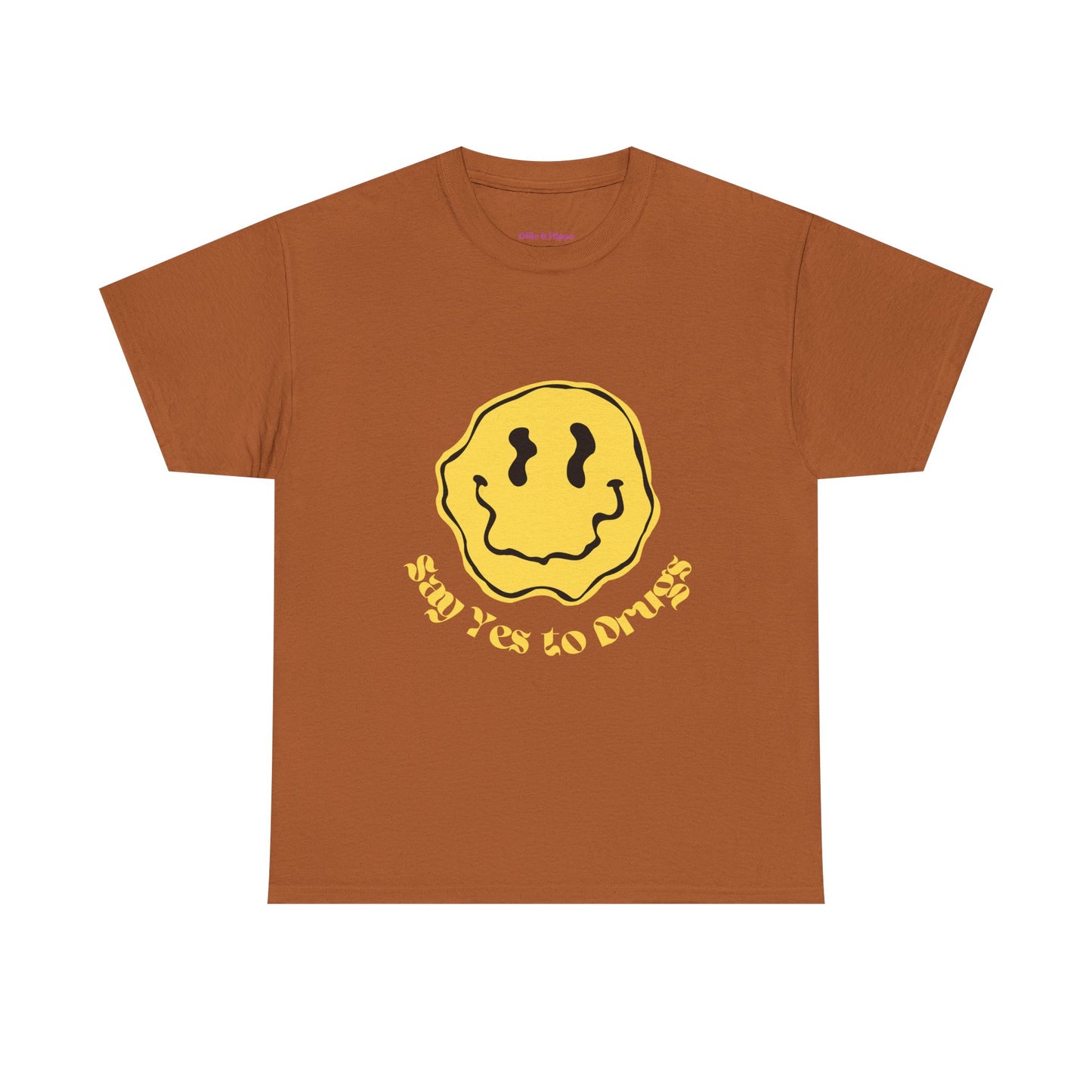 Say Yes to Drugs // Unisex Heavy Cotton Tee - Happy Smiley Face Graphic T-Shirt