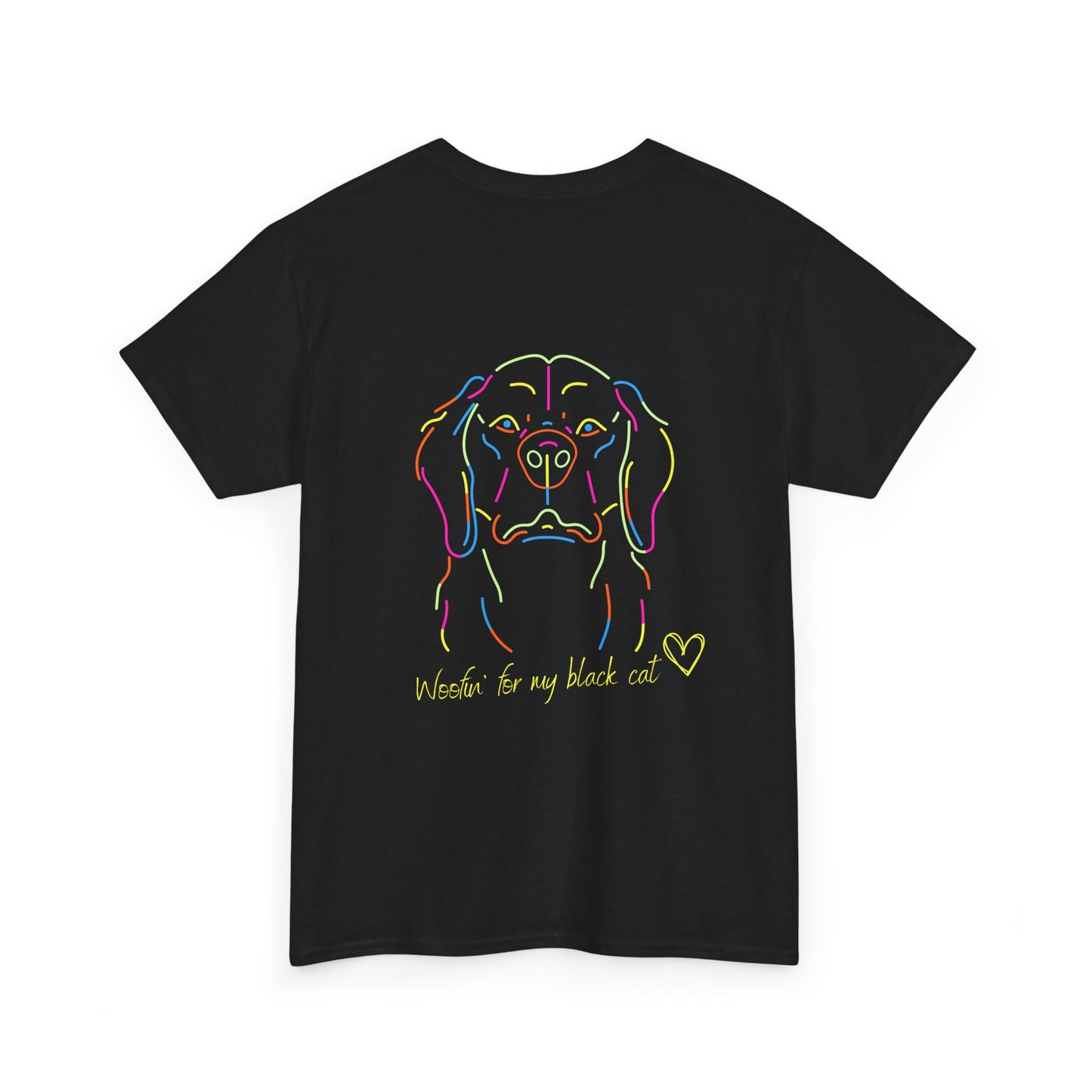 Golden Retriever Woofin' For My Black Cat // Unisex Heavy Cotton Tee - Relationship Dynamics