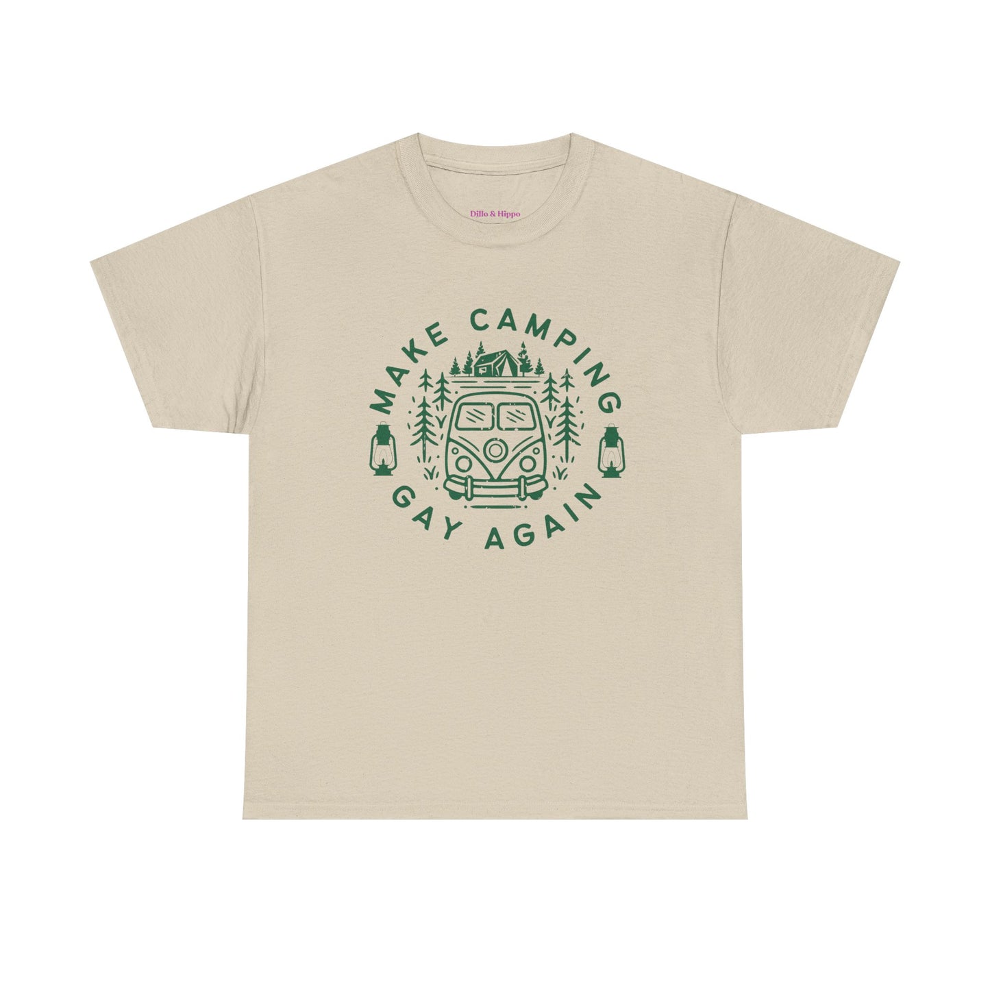 Make Camping Gay Again // Unisex Heavy Cotton Tee - Fun Outdoor Pride Shirt