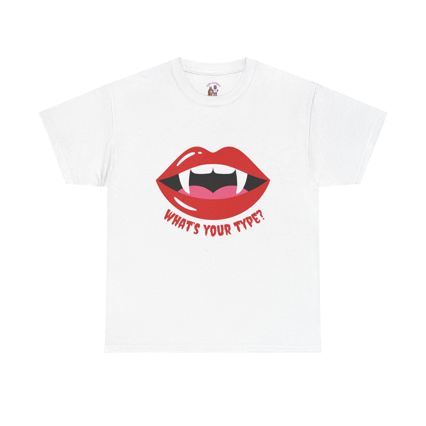 Vampire Lips Tee: Unisex Heavy Cotton Tee for Halloween, Party, Gift, Funny T-Shirt, Casual Wear, Trendy Fashion
