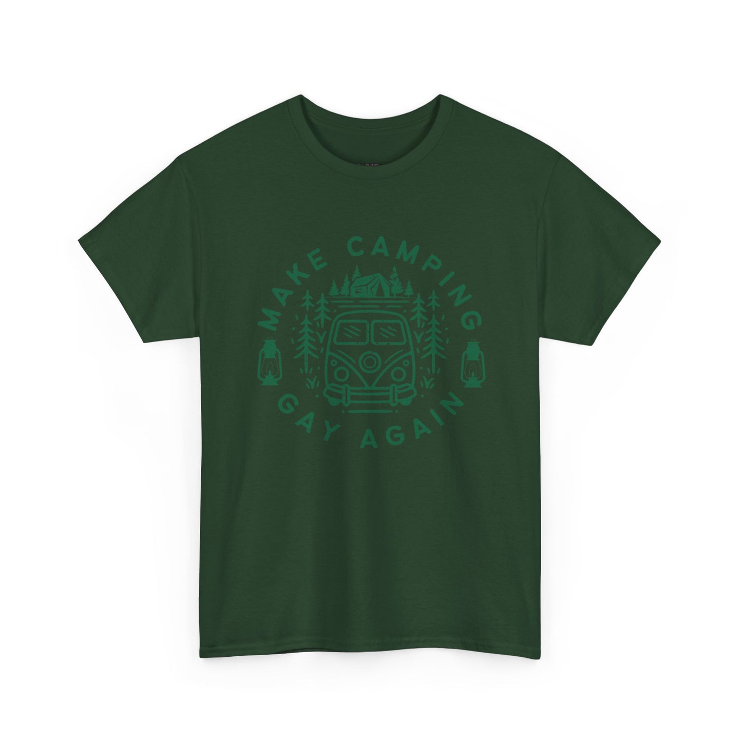Make Camping Gay Again // Unisex Heavy Cotton Tee - Fun Outdoor Pride Shirt