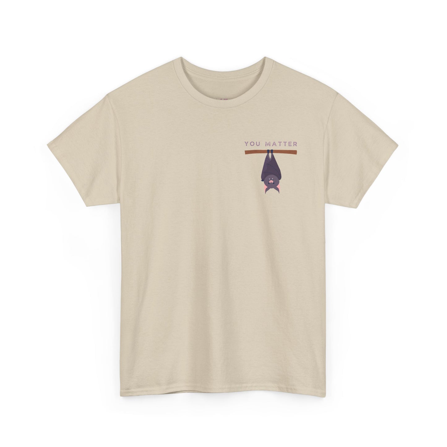 Keep Hangin' On - Bat // Inspirational Unisex Heavy Cotton Tee - 'You Matter' & 'Keep Hanging On' Design