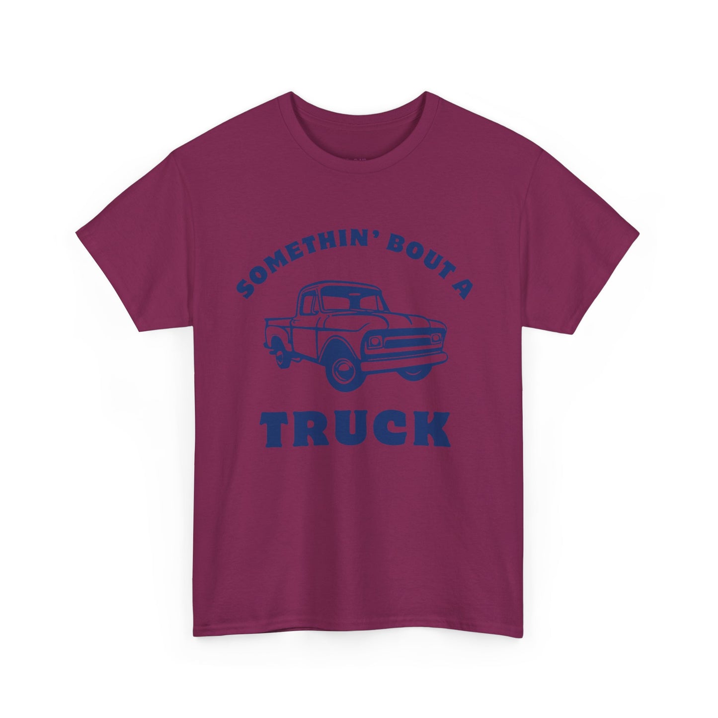 Somethin' Bout a Truck - Navy Pickup // Unisex Heavy Cotton Tee - Perfect for Truck Lovers