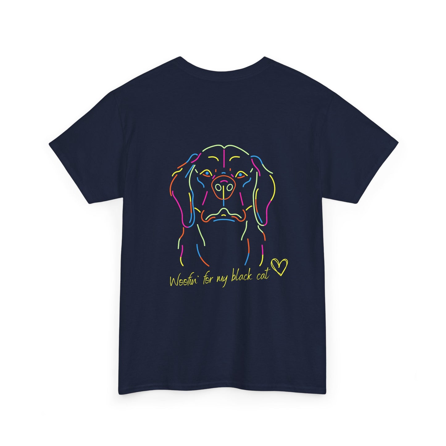 Golden Retriever Woofin' For My Black Cat // Unisex Heavy Cotton Tee - Relationship Dynamics