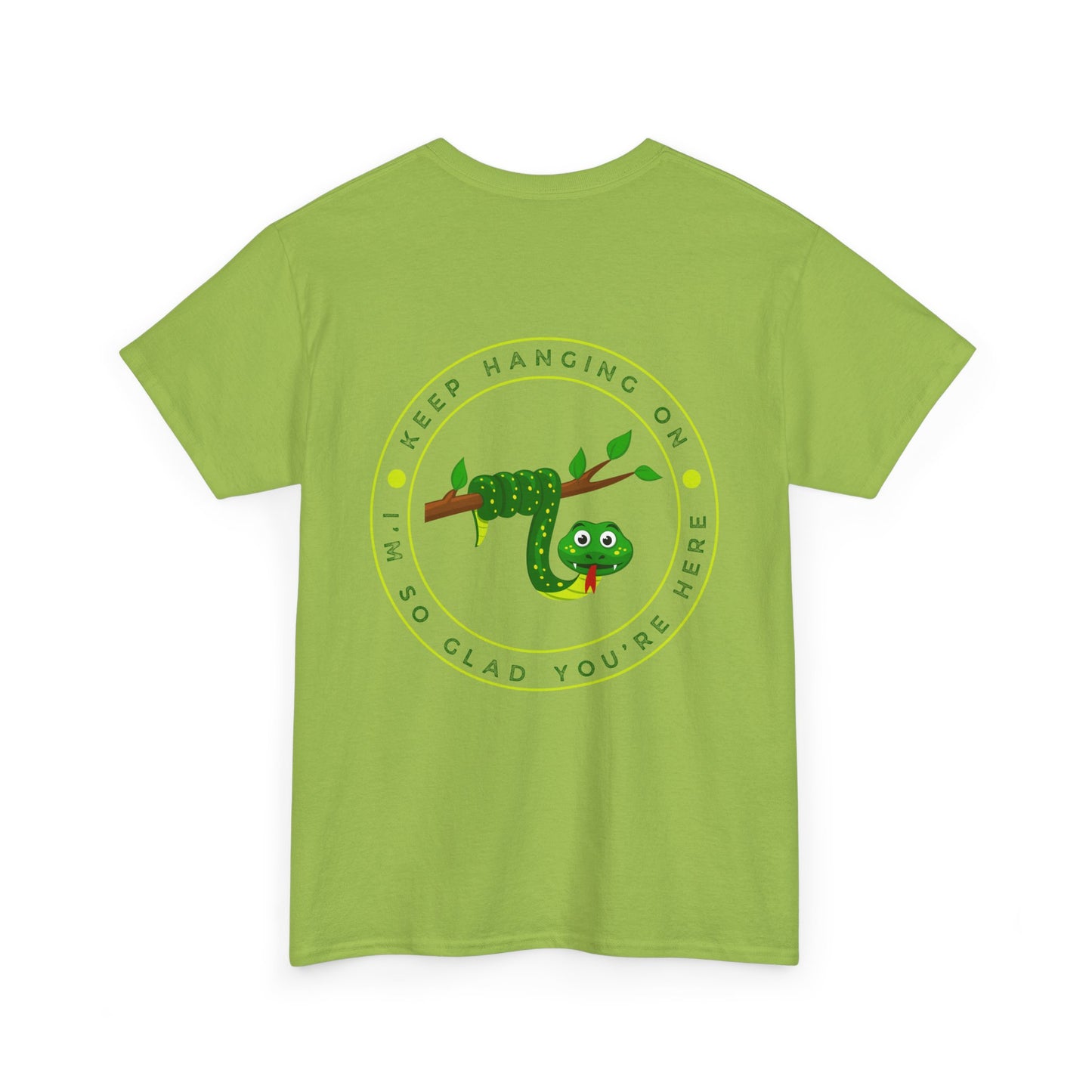 Keep Hanging On - Snake // Unisex Heavy Cotton Tee - Positive Message T-Shirt