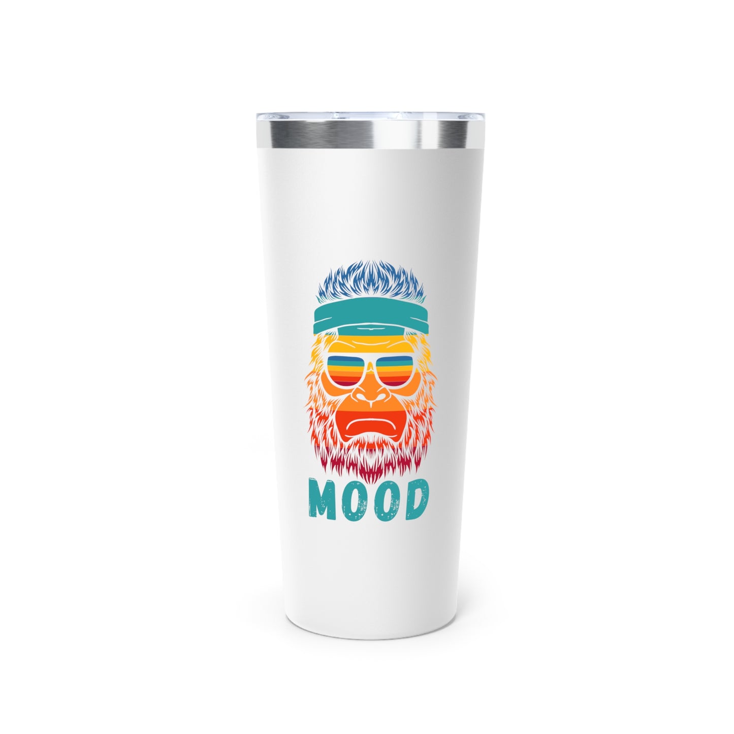 Bigfoot Mood // Copper Vacuum Insulated Tumbler, 22oz - Blue Text