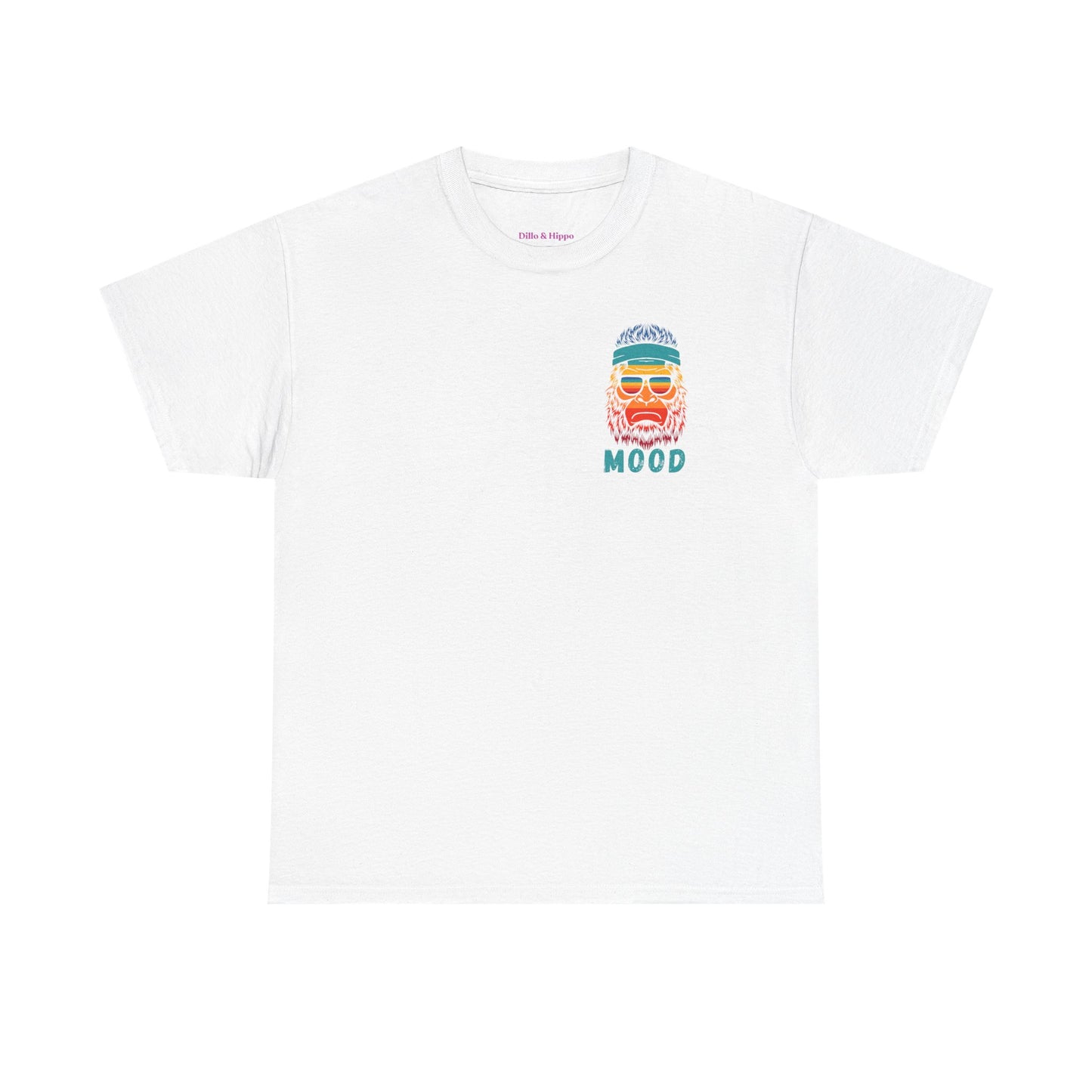 Bigfoot Mood - Pocket Placement // Retro Mood Unisex Heavy Cotton Tee - Colorful Graphic T-Shirt