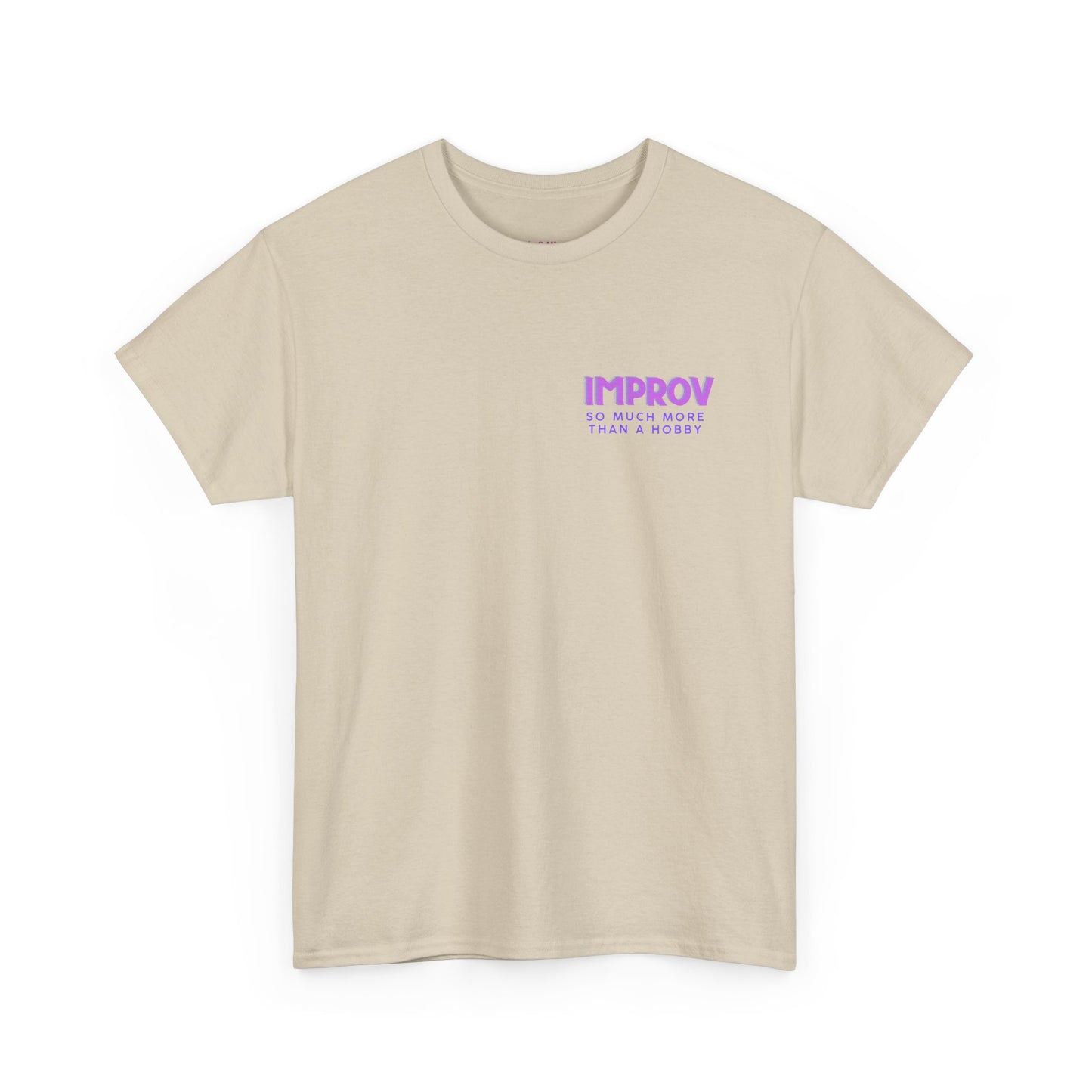 Improv, Multi Color "Yes, And" Double-sided // Colorful Affirmation Unisex Heavy Cotton Tee