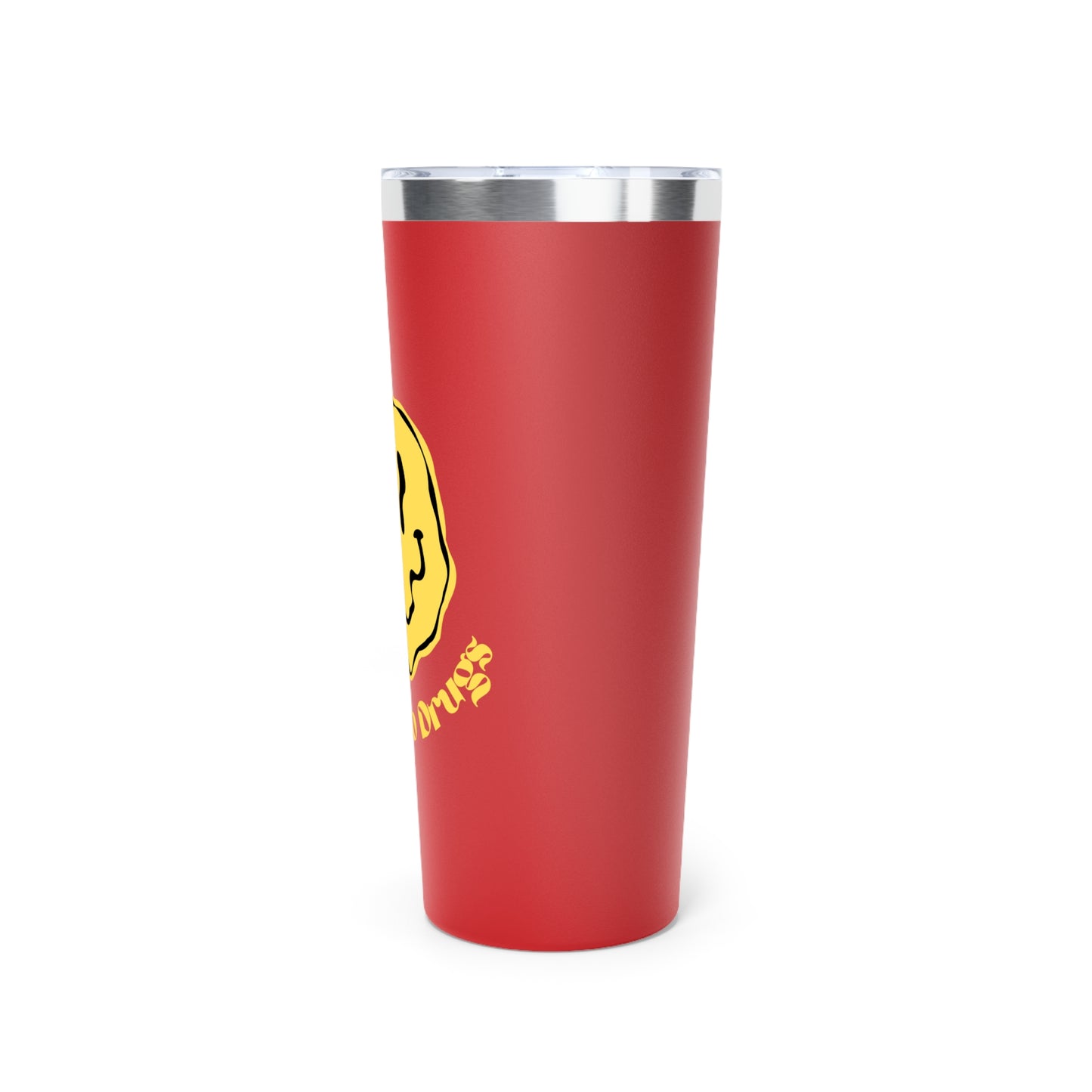 Say Yes to Drugs Smiley // Copper Vacuum Insulated Tumbler, 22oz - Blue Text