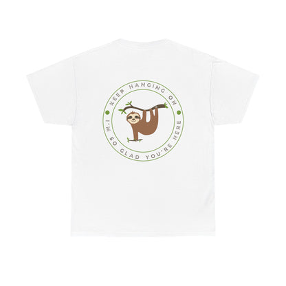 Keep Hangin' On - Sloth // Unisex Heavy Cotton Tee - Motivational