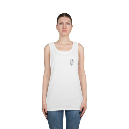 Power Bottom Autumn - White Ghost // Unisex Heavy Cotton Ghost Theme Tank Top - Fall Vibes