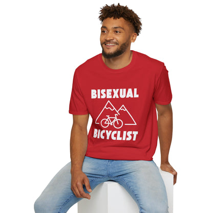 Bisexual (Mountain) Bicyclist  // Unisex Softstyle T-Shirt
