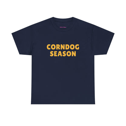 Funny Corndog Season // Unisex Heavy Cotton Tee | Perfect for Food Lovers and Festivals