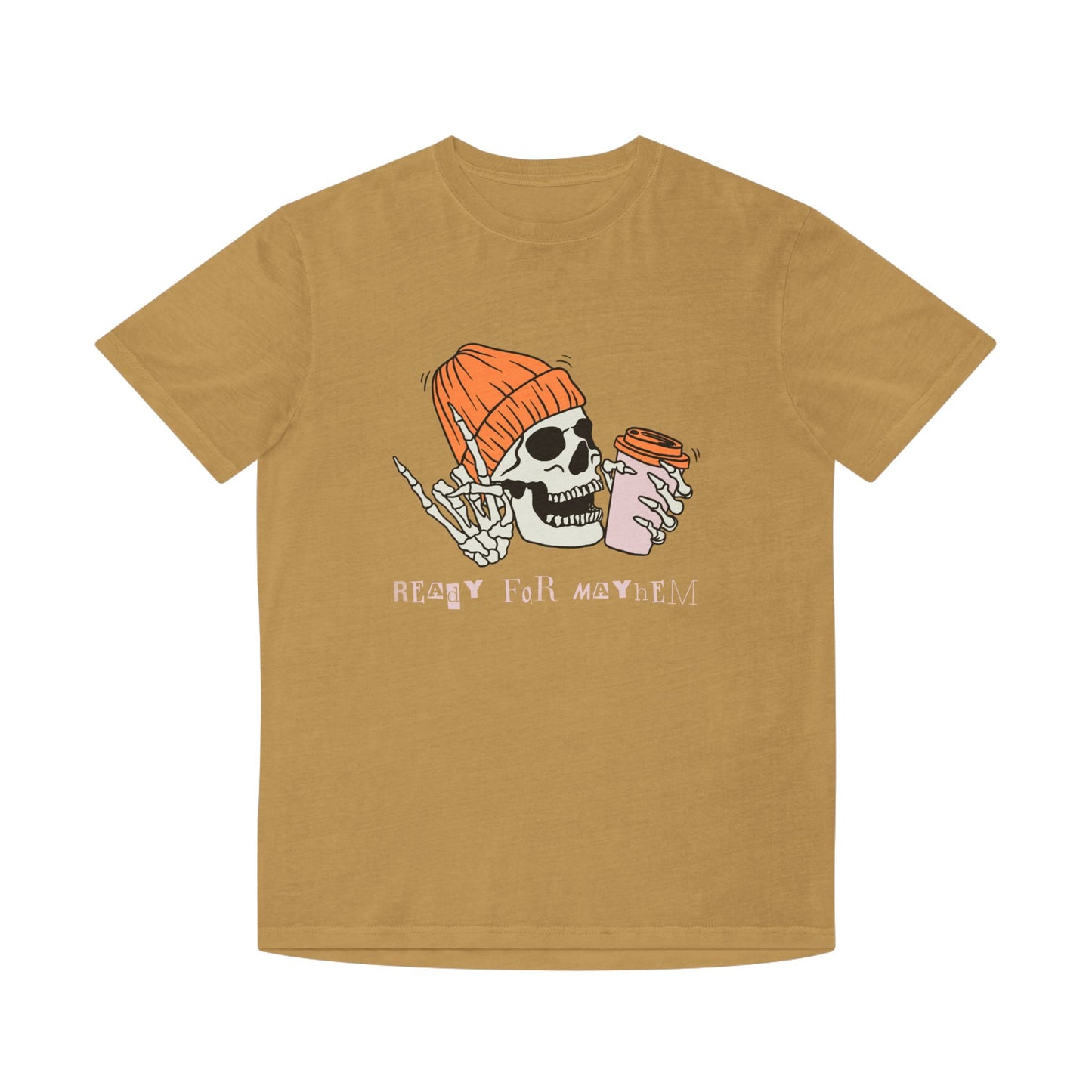 Skull Coffee Tee — 'Ready for Mayhem' Casual Graphic T-Shirt