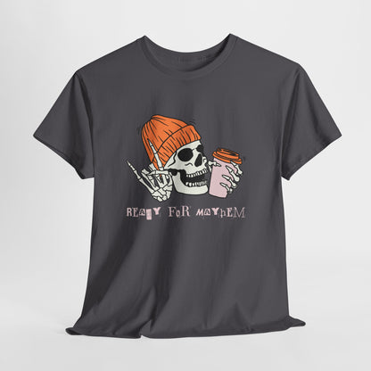 Skull Graphic Tee, Unisex Heavy Cotton, Casual Streetwear, Grunge Aesthetic, Halloween Costume, Gift for Him/Her
