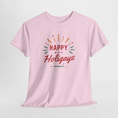 Happy Holigays Simple Unisex Heavy Cotton Tee