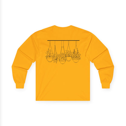 Hangin' With My Buds // Unisex Ultra Cotton Long Sleeve Tee - 'Happy Plants' Botanical Design