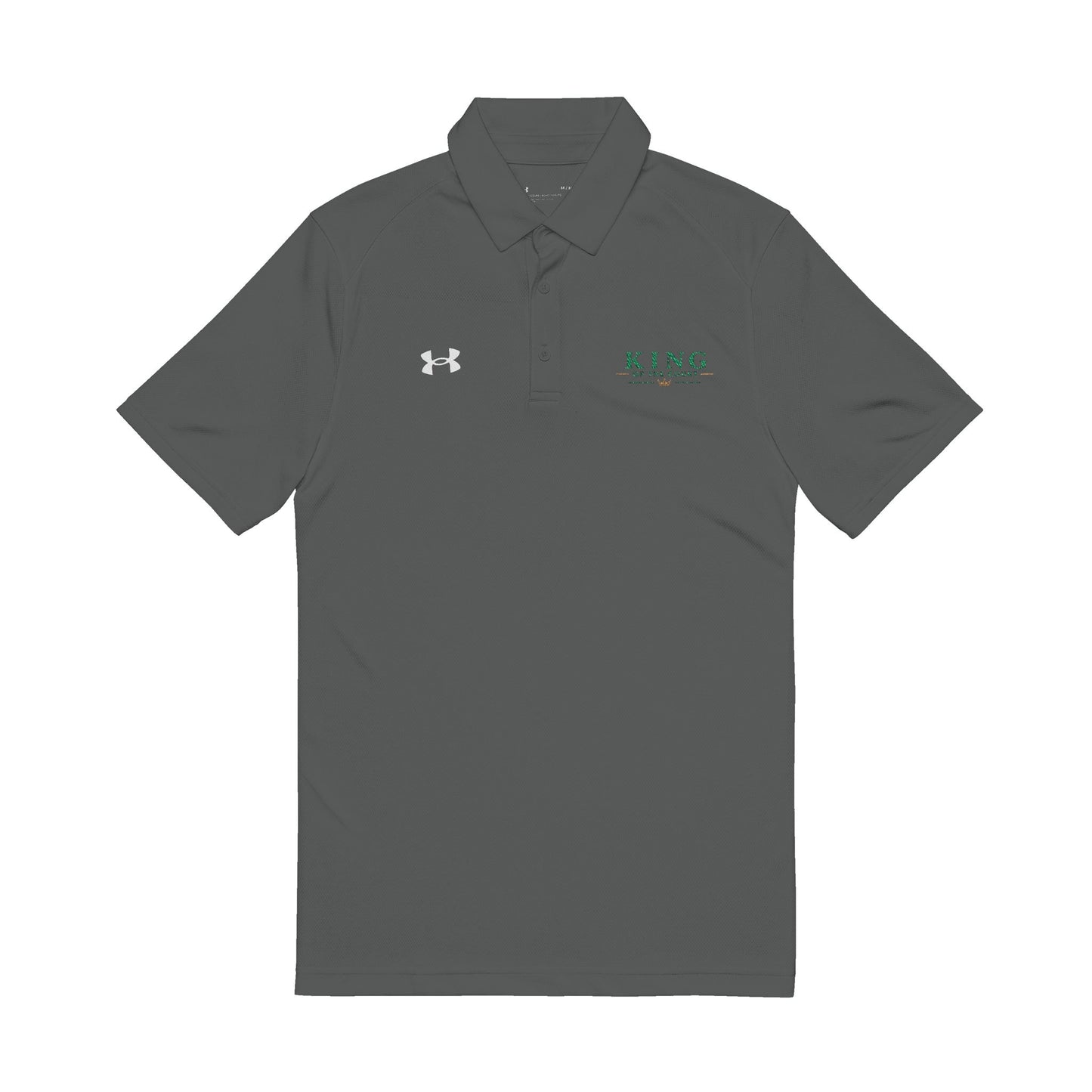 King of the Court-  Green Embroidered Men's Polo Shirt - Under Armour Performance Polo