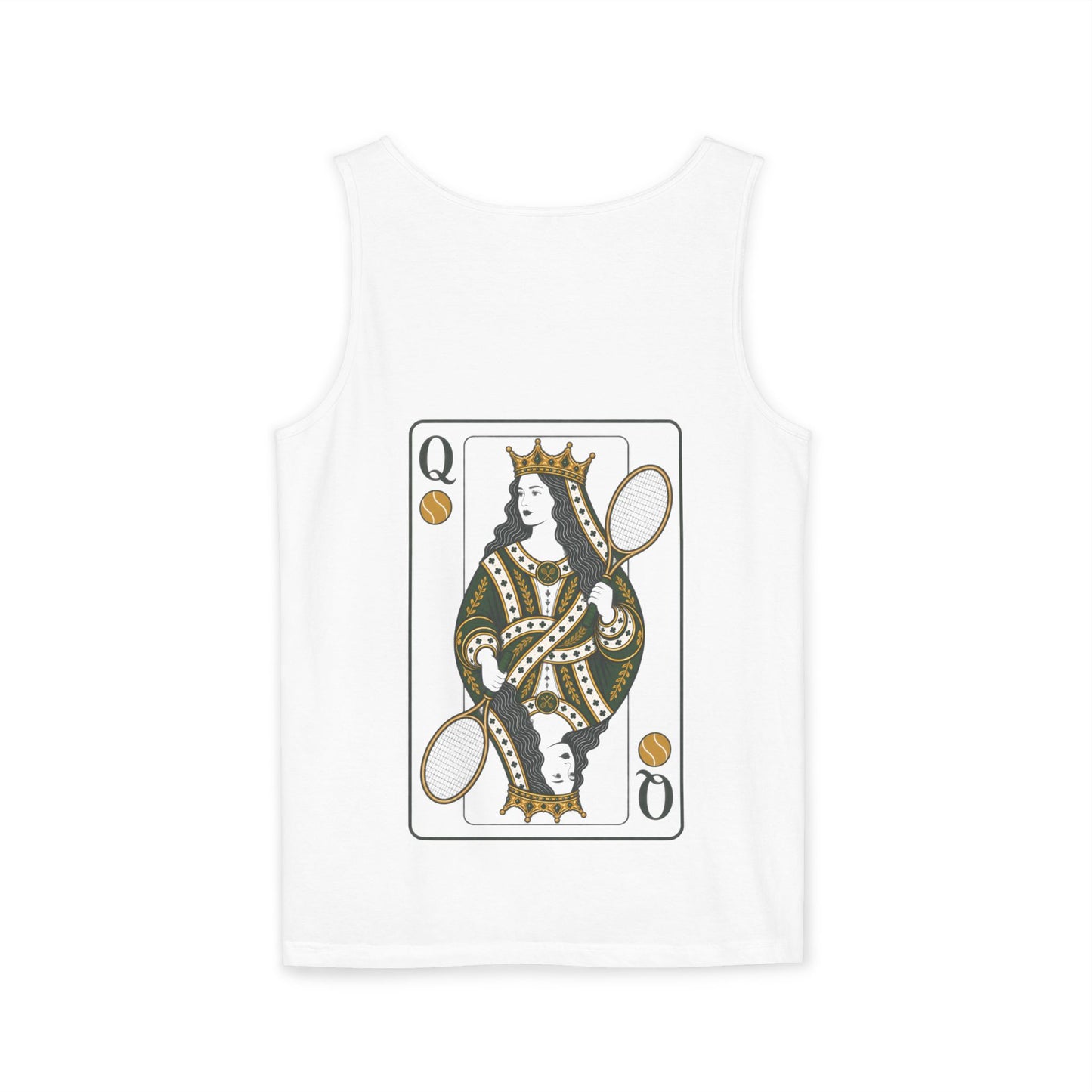 Tennis- Queen of the Court - Vintage Playing Card - Tank Top — Graphic Tank