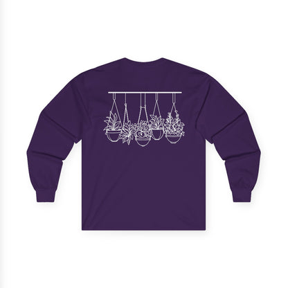 Hangin' With My Buds // Unisex Ultra Cotton Long Sleeve Tee - 'Happy Plants' Botanical Design