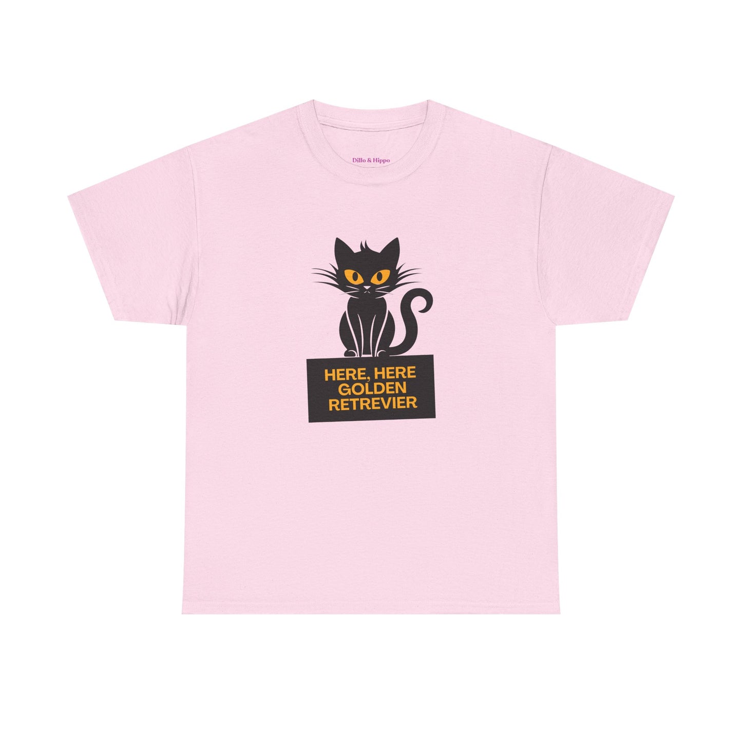 Black Cat with Sign //  Unisex Heavy Cotton Tee