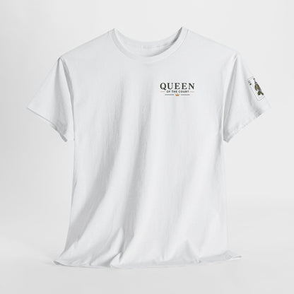 Pickleball - Queen of the Court - Sleeve Design - Vintage Playing Card Graphic T-Shirt