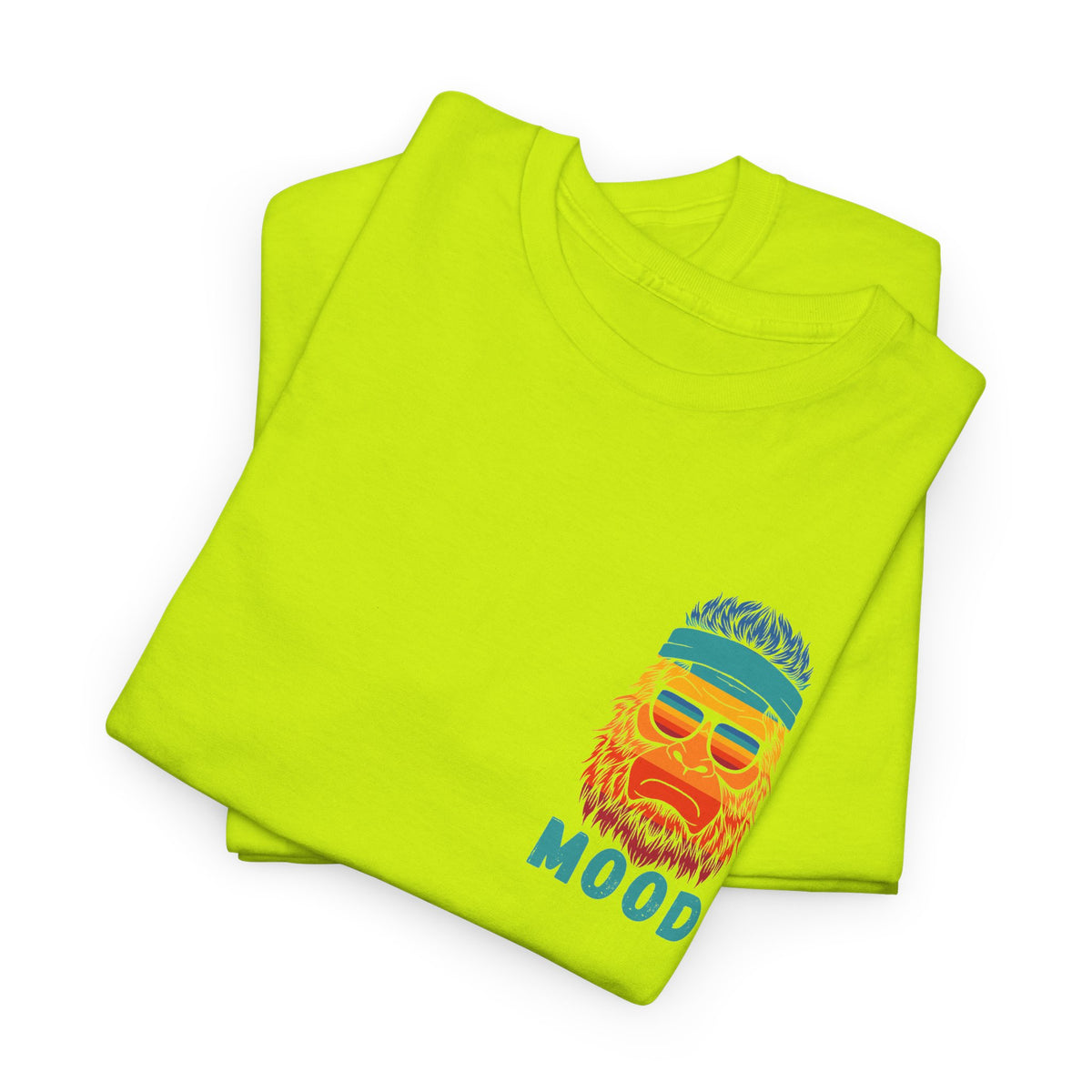 Bigfoot Mood - Pocket Placement // Retro Mood Unisex Heavy Cotton Tee - Colorful Graphic T-Shirt