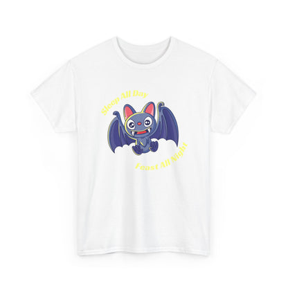 Cute Bat Unisex Heavy Cotton Tee - Fun Graphic Tee, Halloween Costume Shirt, Gift for Kids, Animal Lover Tee, Everyday Casual Wear