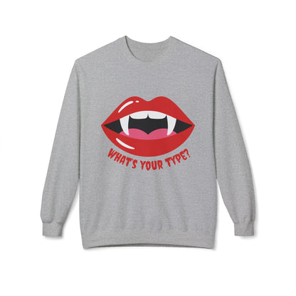 Vampire Lips Crewneck: Unisex Heavy Cotton Sweatshirt for Halloween, Party, Gift, Funny T-Shirt, Casual Wear, Trendy Fashion