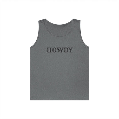 Howdy & Adios // Unisex Heavy Cotton Tank Top - Casual Summer Wear for Outdoors