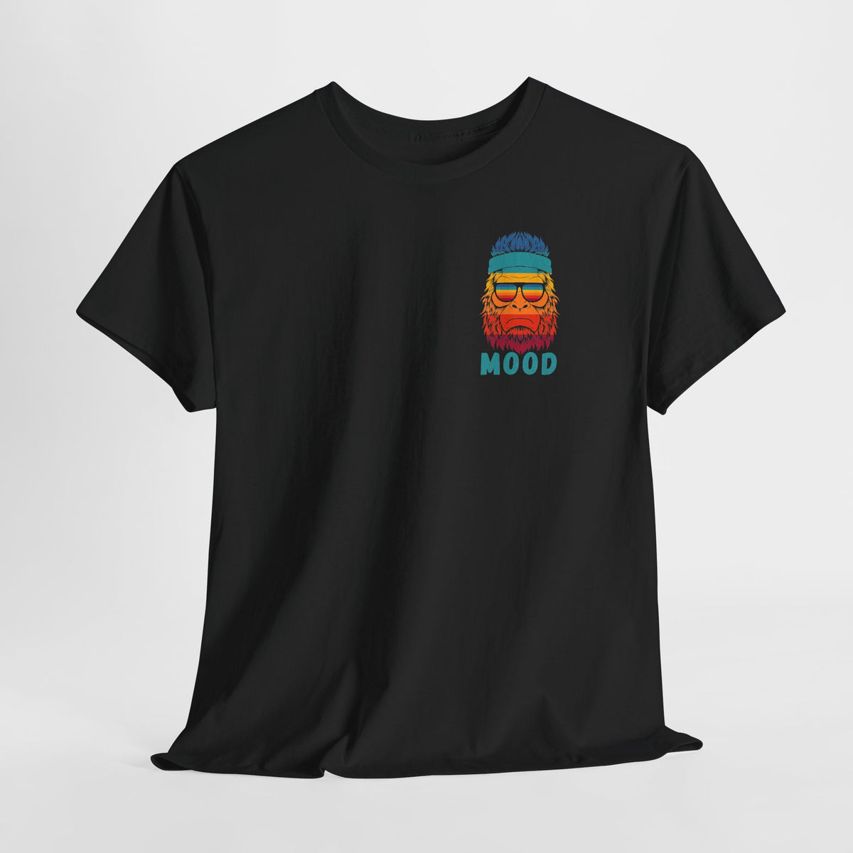 Bigfoot Mood - Pocket Placement // Retro Mood Unisex Heavy Cotton Tee - Colorful Graphic T-Shirt