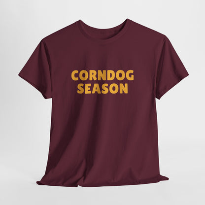Funny Corndog Season // Unisex Heavy Cotton Tee | Perfect for Food Lovers and Festivals