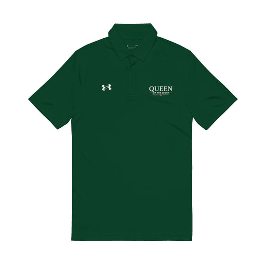 Queen of the Court-  Cream Embroidered Men's Polo Shirt - Under Armour Performance Polo