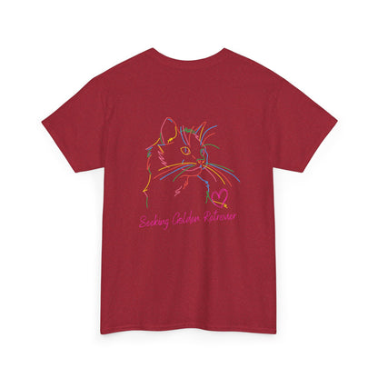 Black Cat Seeking My Golden Retriever // Unisex Heavy Cotton Tee - Relationship Dynamics