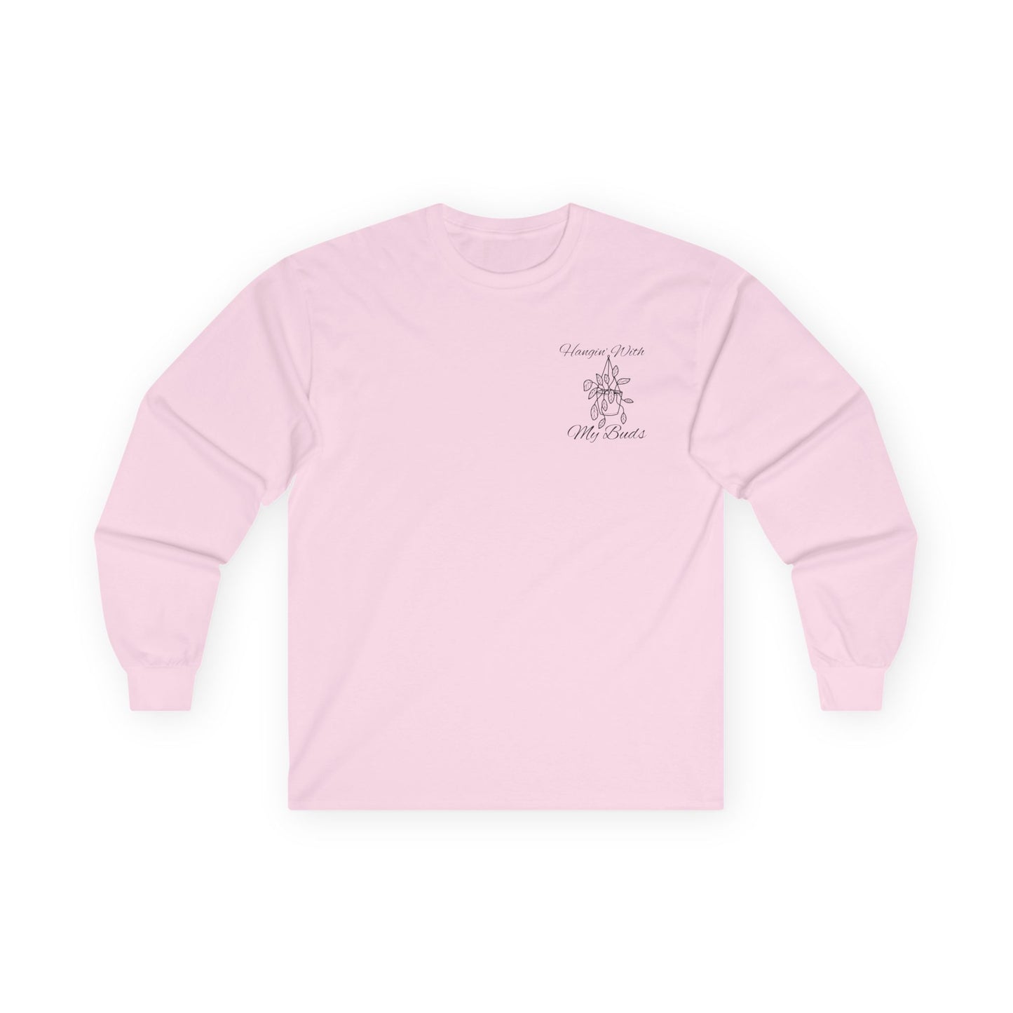 Hangin' With My Buds // Unisex Ultra Cotton Long Sleeve Tee - 'Happy Plants' Botanical Design