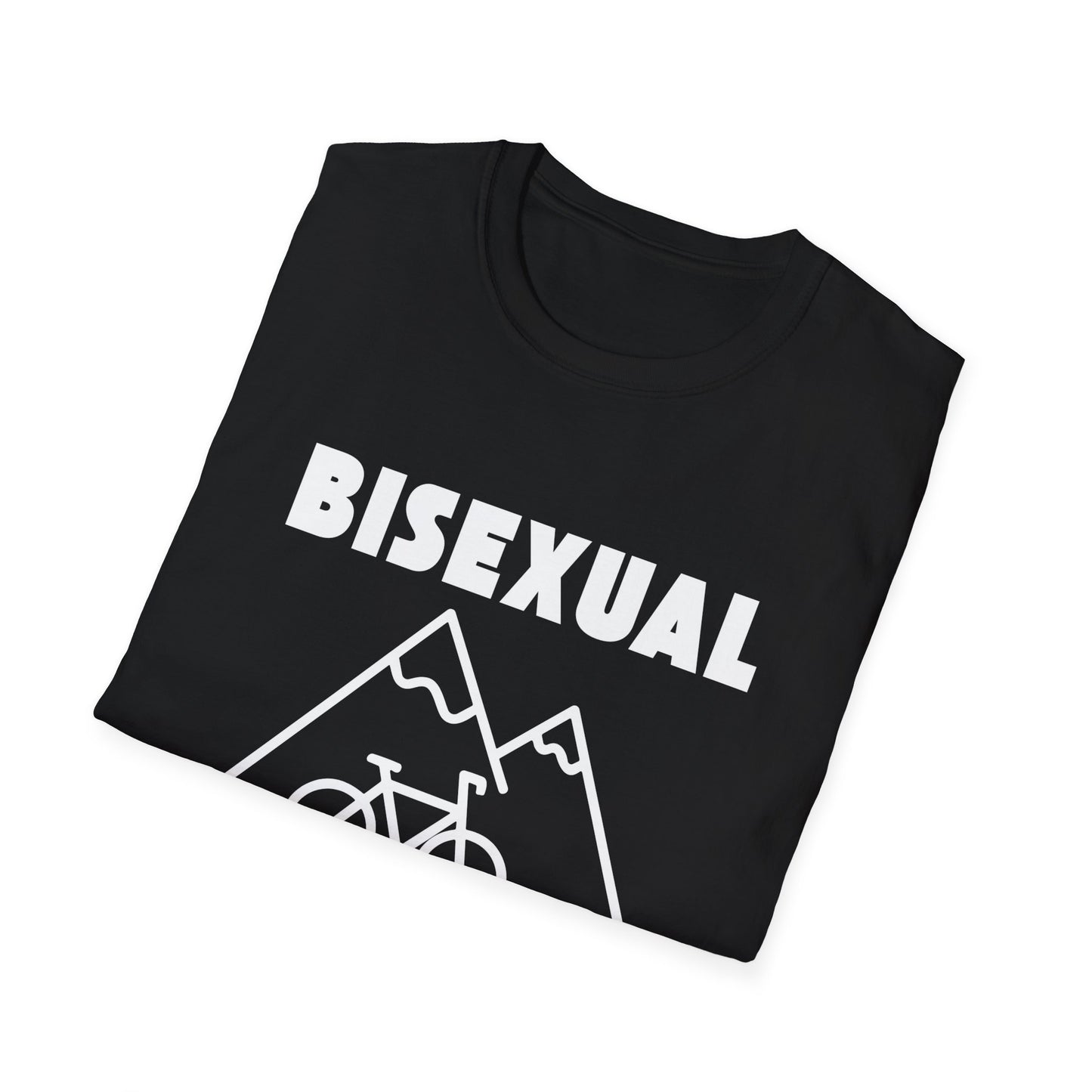 Bisexual (Mountain) Bicyclist  // Unisex Softstyle T-Shirt