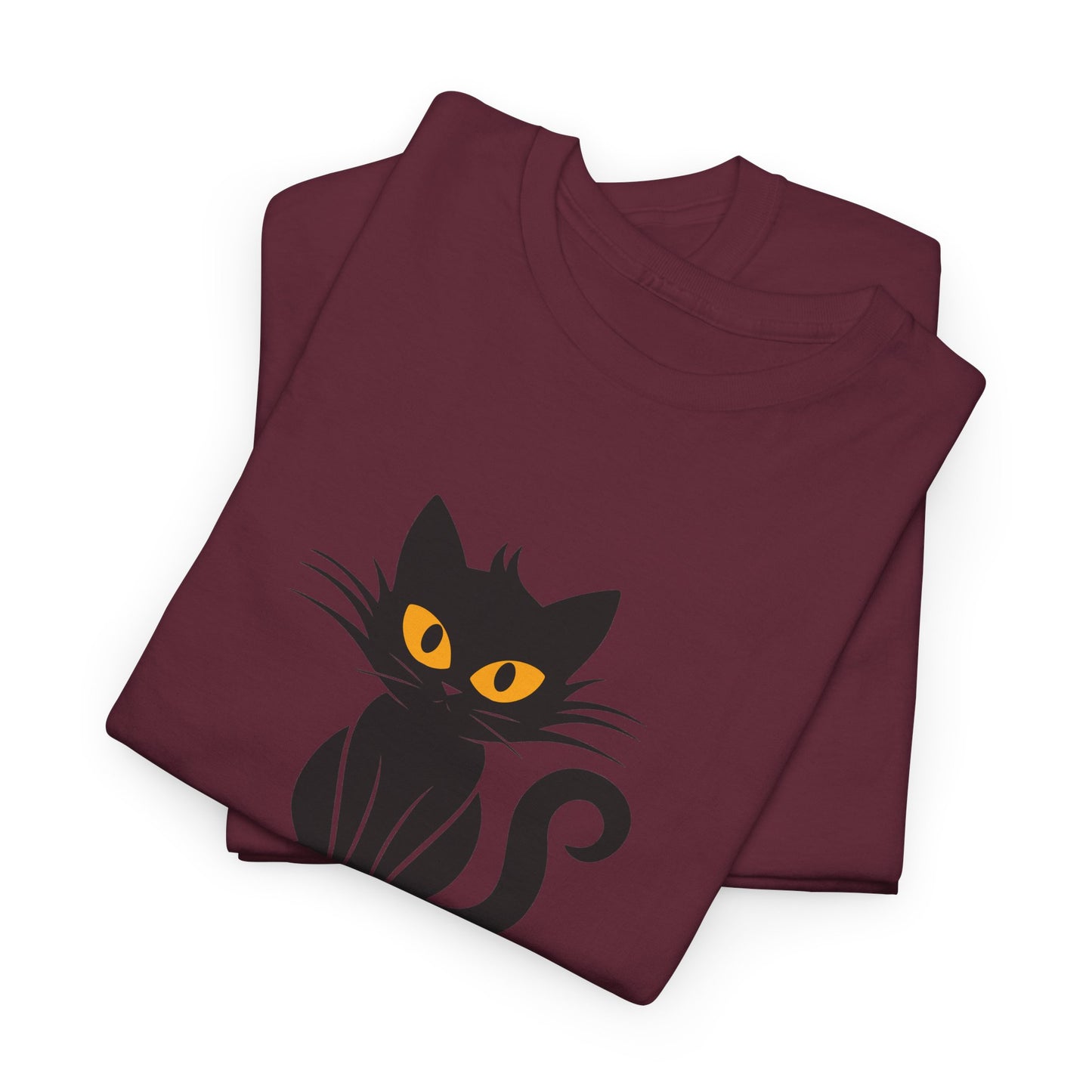 Black Cat with Sign //  Unisex Heavy Cotton Tee