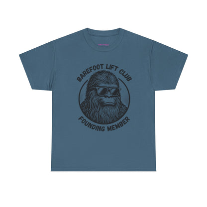 Bigfoot Founding Member of the Barefoot Lift Club // Unisex Heavy Cotton Tee - Founding Member Sasquatch Design