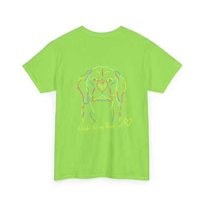 Golden Retriever Woofin' For My Black Cat // Unisex Heavy Cotton Tee - Relationship Dynamics