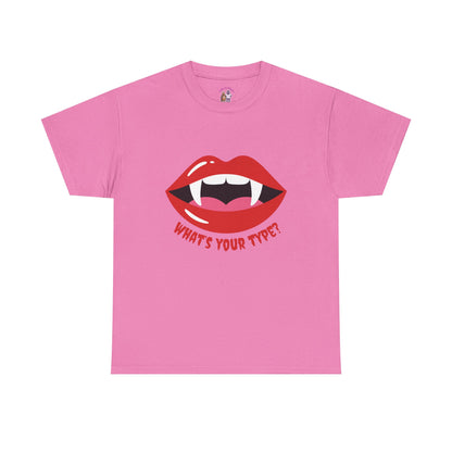 Vampire Lips Tee: Unisex Heavy Cotton Tee for Halloween, Party, Gift, Funny T-Shirt, Casual Wear, Trendy Fashion