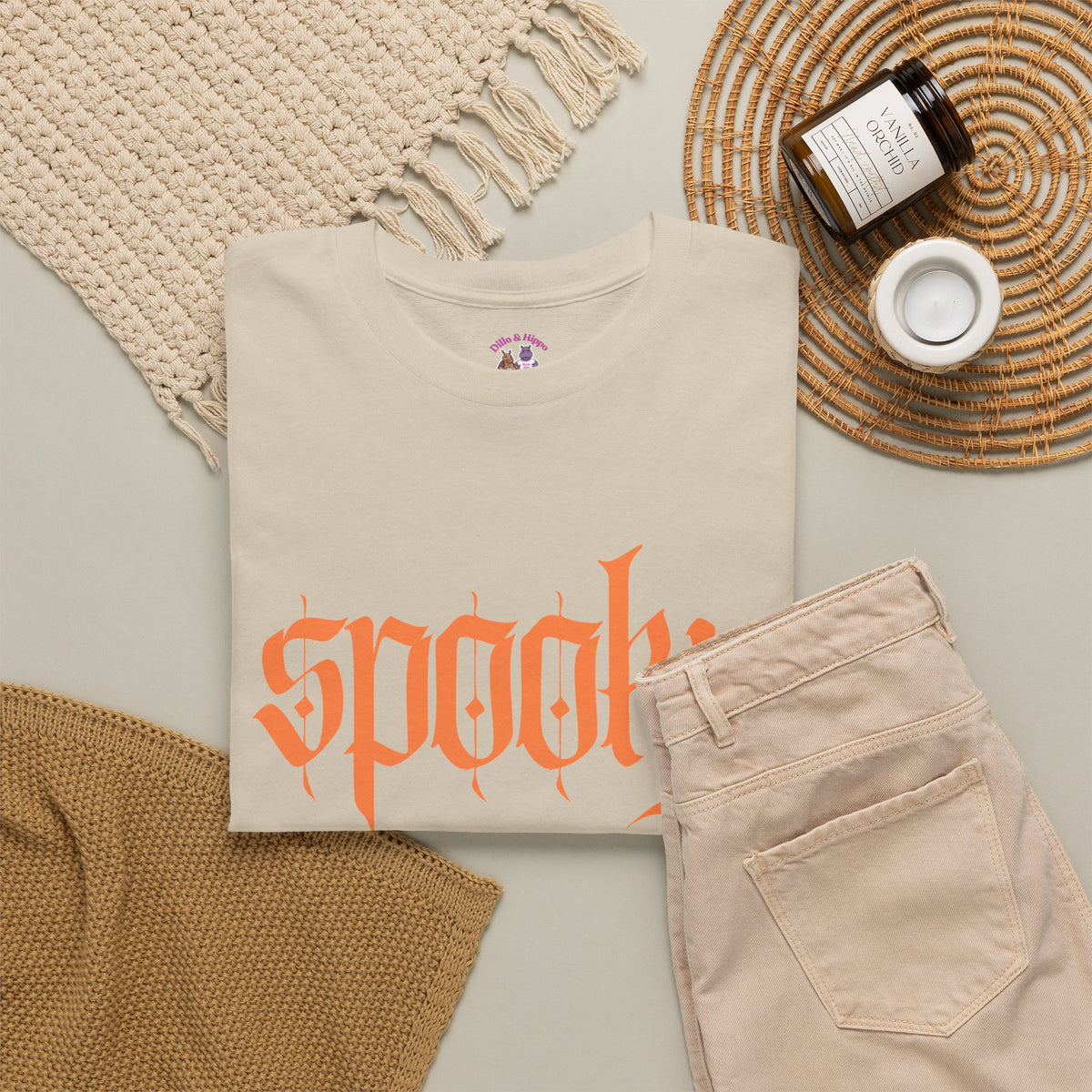 Spooky Unisex Heavy Cotton Tee, Halloween Shirt, Cute Fall T-Shirt, Casual Wear, Gift for Friends, Seasonal Apparel