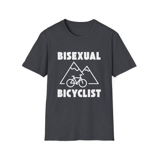 Bisexual (Mountain) Bicyclist  // Unisex Softstyle T-Shirt