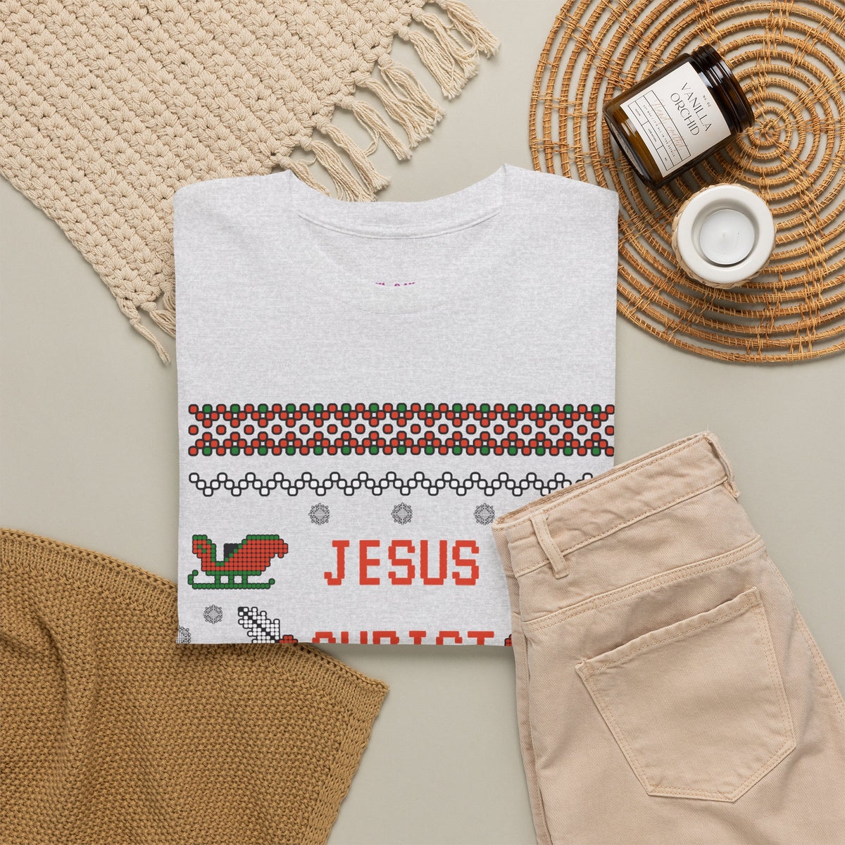 Funny Christmas Tee: "Jesus Christ Already Chill" Unisex Heavy Cotton Shirt