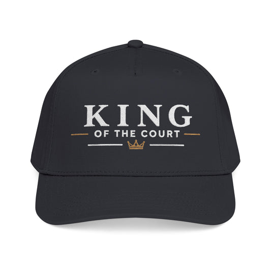 King of the Court - Mid Profile Baseball Cap - Cream on Black