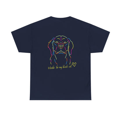 Golden Retriever Woofin' For My Black Cat // Unisex Heavy Cotton Tee - Relationship Dynamics