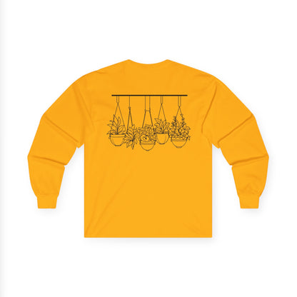 Hangin' With My Buds // Unisex Ultra Cotton Long Sleeve Tee - 'Happy Plants' Botanical Design