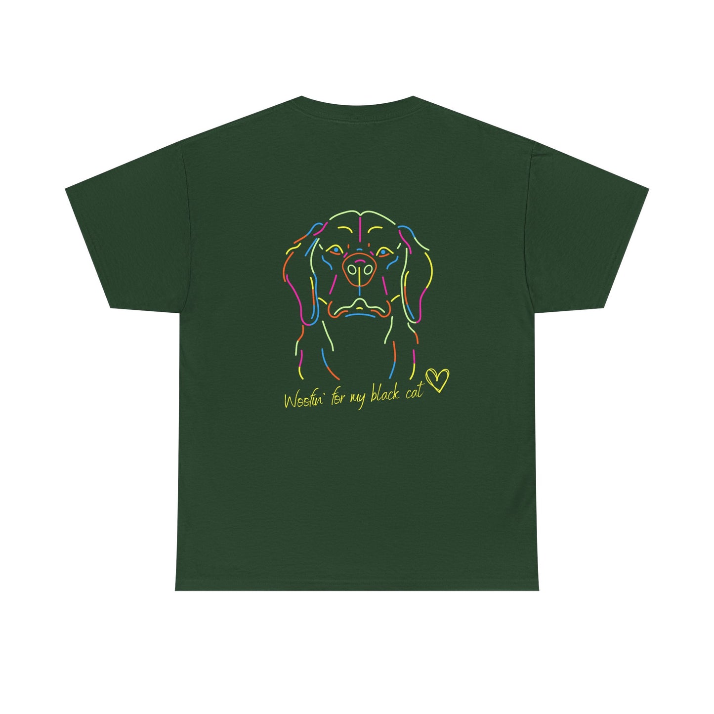 Golden Retriever Woofin' For My Black Cat // Unisex Heavy Cotton Tee - Relationship Dynamics