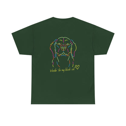 Golden Retriever Woofin' For My Black Cat // Unisex Heavy Cotton Tee - Relationship Dynamics