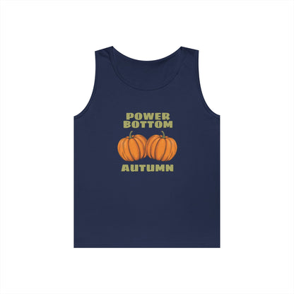 Power Bottom Autumn - Pumpkins // Unisex Heavy Cotton Tank Top - Fall Vibes
