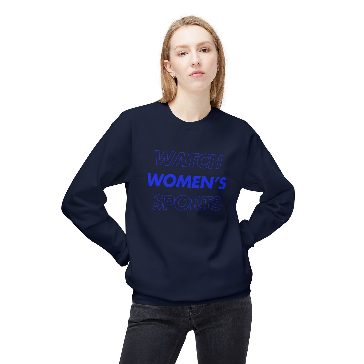 Watch Women's Sports // Unisex Midweight Softstyle Fleece Crewneck Sweatshirt